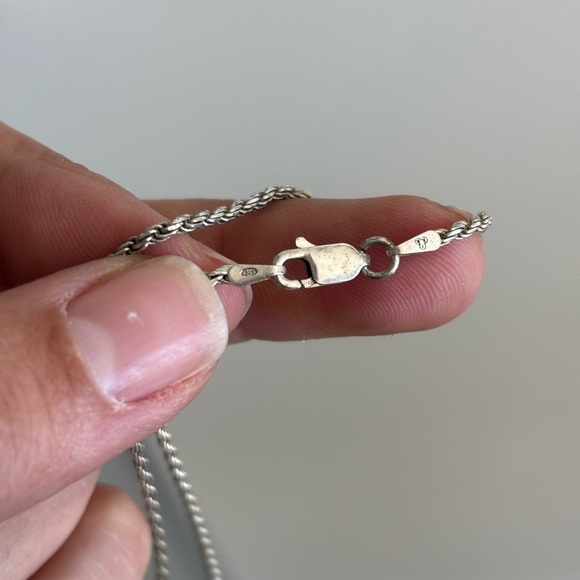 VTG Mid Century Modern 925 Sterling Silver Necklace Abstract Cat Pendant - Picture 7 of 9